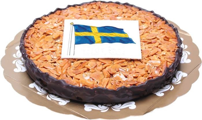 Postkakan med svenska flaggan