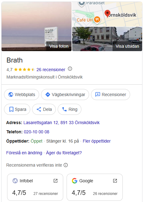 Brath's Google Business Profile