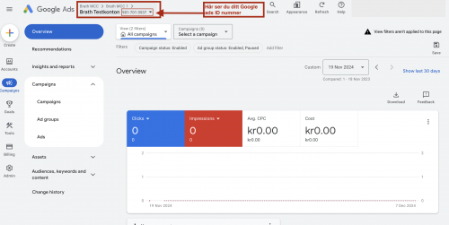 Google Ads ID nummer 