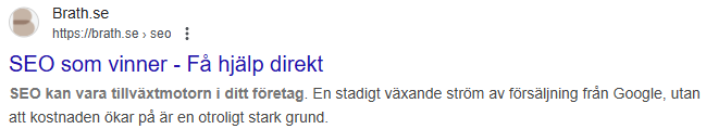 Hur titeln ser ut i sökresultatet