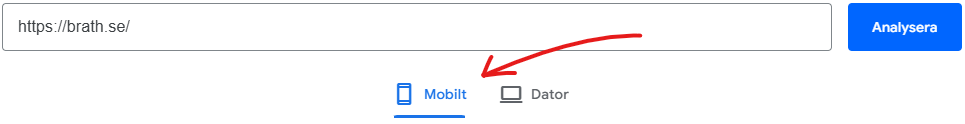 Granska mobilt eller dator för Core Web Vitals i Google Search Console