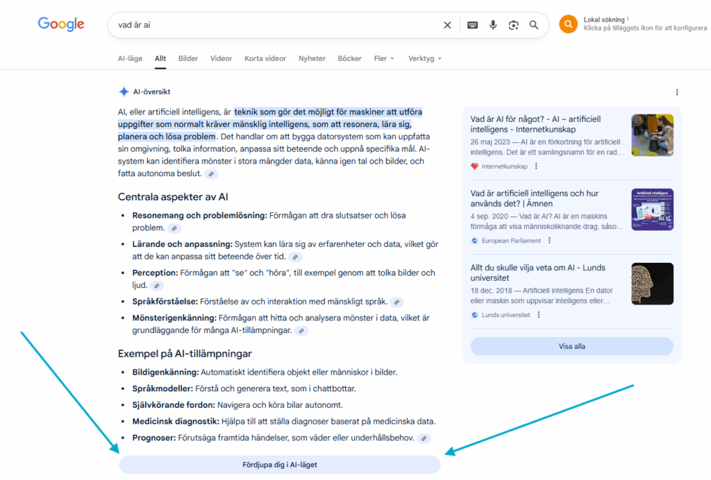 Fördjupa dig i AI Mode, från AI Overviews