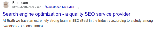 How the title appears in search results