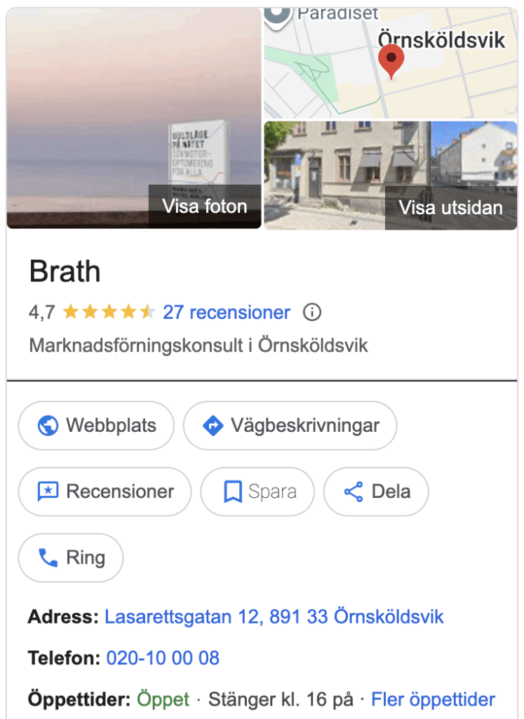 Google Business Profile Brath AB